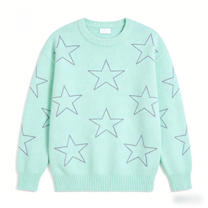 Suéteres de Punto Jacquard Casuales al Por Mayor de Fábrica, Diseño de Manga Larga y Cuello Redondo, Suéteres Personalizados para <span class=keywords><strong>Mujer</strong></span> - Product Image 4