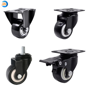 Rolos giratórios de 2 polegadas Rodízios giratórios com rolamento de esferas e fechaduras de segurança móveis PP rodízios cadeira de escritório móveis rodas - Product Image 1