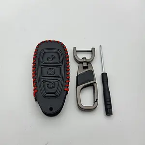 Кожаный защитный чехол для автомобильного ключа, чехол-держатель для Ford Fiesta для Focus C-MAX 2011 2012 2013-2018