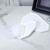 DM1038 Moule en résine époxy à motifs géométriques irréguliers pour plateau de service, support de verre géode, plateau de rangement pour bijoux, pour artisanat DIY et décoration intérieure