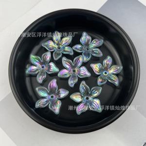 Breloques Fleur de Bauhinia Irisée de Chaozhou en Alliage de Zinc, Cinq Pétales Translucides, Accessoires de Bijoux DIY pour Bracelets et Épingles à Cheveux - Product Image 1