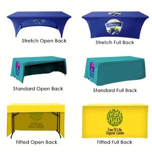 Nappe en polyester imprimée avec logo, housse ajustée de 8 pieds pour banquets, événements sportifs, décorations d'église - Product Image 4