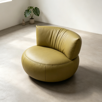 Fauteuil lounge rond de luxe moderne, mousse haute résilience 45D, dossier incurvé, fauteuil d'appoint surdimensionné rembourré pour salon