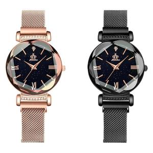 Montre Femme Tendance en Acier Inoxydable à Quartz Facetté Effet Ciel Étoilé Style TikTok, Étanche - Product Image 5
