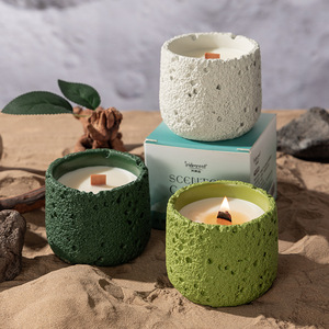 Tazas de cemento de estilo nórdico, artículos decorativos para salas de estar y dormitorios, velas aromáticas hechas a mano con cera de soja vegetal. - Product Image 2
