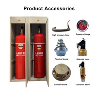 Système d'extinction d'incendie gazeux FM200 en acier, type armoire, avec bouteille de gaz FM-200 certifiée ISO 9001, garantie 29 ans