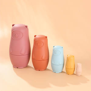 Juego de Muñecos Apilables de Silicona con Forma de <span class=keywords><strong>Panda</strong></span>, Conejo y <span class=keywords><strong>Oso</strong></span>, Libres de BPA, Juguete Suave de Grado Alimenticio, <span class=keywords><strong>Mordedor</strong></span> para Bebés, Juguete Encajable - Product Image 3