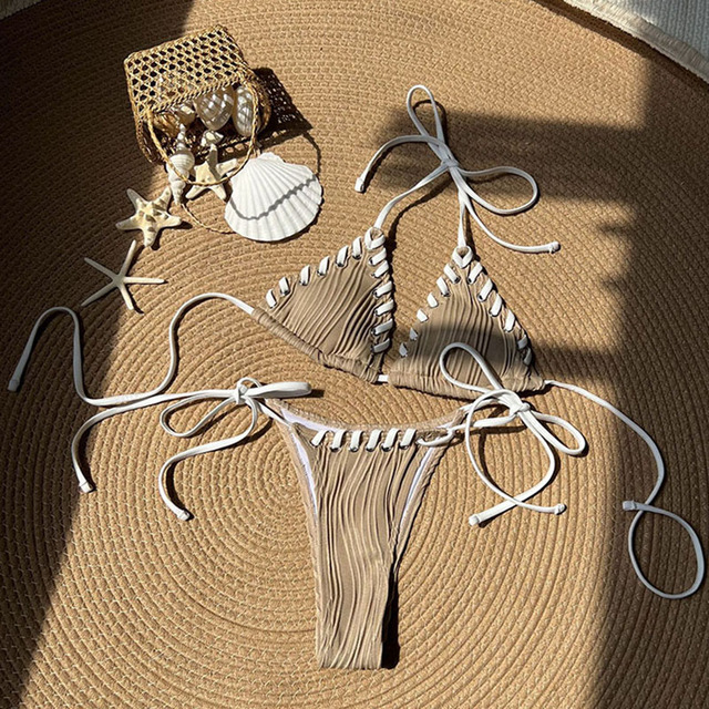 Swimwear Women 2024 String Micro Bikinis Beachwear Sexy Mini Thong Bikini Set Cute Bathing Suit for Women
