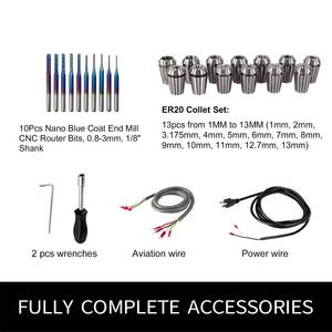 Kit de Motor de Husillo Refrigerado por Aire Zhong Hua Jiang Mejorado de 3KW ER20 220V/380V con VFD de Alto Rendimiento para Grabado y Fresado CNC - Product Image 5