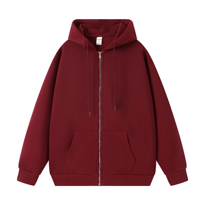 Sudadera con capucha unisex D33 al por mayor, con cremallera completa y forro, de otoño, 300GSM, de felpa de alta calidad, con cremallera personalizada, 100% poliéster, sublimación por calor. - Product Image 3