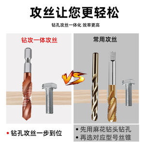 Machuelo Compuesto Tres en Uno con Broca para Taladrar y Roscar Tornillos Autorroscantes (M3) para Herramientas Manuales y Corte de Roscas - Product Image 5