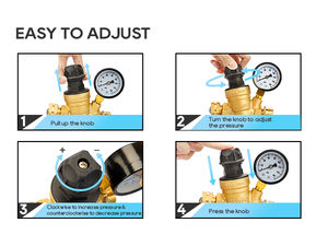 Régulateur <span class=keywords><strong>de</strong></span> <span class=keywords><strong>pression</strong></span> <span class=keywords><strong>d</strong></span>'<span class=keywords><strong>eau</strong></span> réglable en laiton sans plomb pour camping-car, van, van aménagé, avec filtre à écran <span class=keywords><strong>d</strong></span>'entrée - Product Image 3