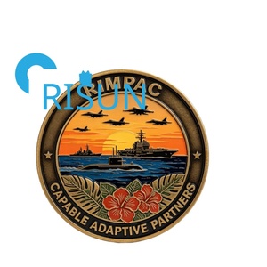 Pièce de monnaie commémorative personnalisée en métal avec impression UV, USMC USA RIMPAC Hawaii Pearl Harbor Turtle, pour anniversaire, vente en gros - Product Image 2