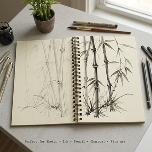 Bloc de <span class=keywords><strong>dessin</strong></span> en pulpe de bambou, papier <span class=keywords><strong>à</strong></span> <span class=keywords><strong>dessin</strong></span> sans acide, reliure spirale, carnet de croquis pour crayon, fusain, encre, format A4 - Product Image 5