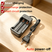 Chargeur de batterie double fente 18650, prise EU, double LED, charge rapide indépendante pour batteries lithium-ion 3,7 V, utilisation à domicile et en voyage