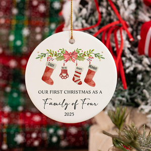 <span class=keywords><strong>Porte</strong></span>-clés personnalisé disques acryliques nom personnalisé Photo personnalisé bébé premier ornement de Noël ornements d'arbre de Noël - Product Image 3
