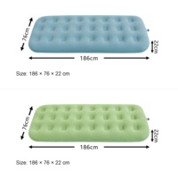 Matelas Gonflable en PVC Floqué Portable et Pliable, Léger, Anti-Fuite, Résistant à l'Eau pour le Camping et l'Accueil d'Invités