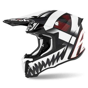 Casco Moto Airoh Twist 2.0 Bianco Nero Rosso Taglia M Termoplastico Integrale per Cross e Racing - Product Image 1