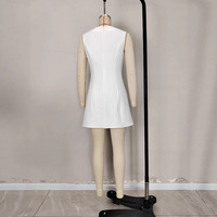 Robe mini boutonnée sans manches à col rond, taille haute, imprimé numérique, style vintage, nouvelle collection été 2026 pour femme - Meilleure vente en gros