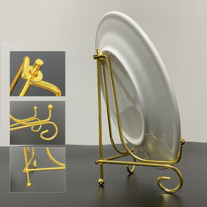 Moderno ripiegabile in ferro da tavolo da esposizione Stand Rack pieghevole in metallo supporto staffa per la casa decorazione piastra pezzi d'arte tipo di <span class=keywords><strong>strumenti</strong></span> - Product Image 5