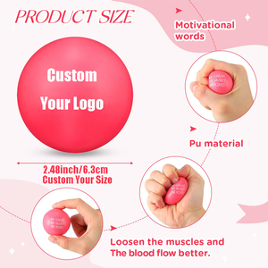 Jouets d'exercice pour les mains ronds roses de 63 mm, pour détendre les muscles, balle anti-stress en PU, balle de soulagement du stress - Product Image 5