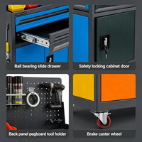 Coffre à outils industriel mobile robuste, capacité de charge de 200 kg, avec système de verrouillage à clé, pour atelier de mécanique, garage, armoire de rangement