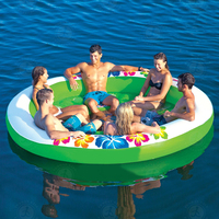 Nouveau design personnalisé énorme île flottante gonflable 6-10 personne île flottante dans l'eau en plein air à vendre