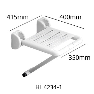 Sedile <span class=keywords><strong>Doccia</strong></span> Pieghevole Moderno in ABS/Acciaio Inox Cromato, Antiscivolo, Ecologico, per Anziani, Bagno, Appartamento, Ospedale - Product Image 6