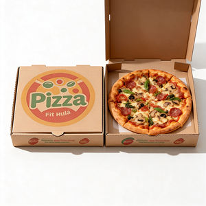 Boîtes d'emballage pliables en kraft pour pizza, personnalisables, jetables, avec compartiments, pour l'emballage alimentaire - Product Image 1