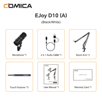 Microphone filaire USB-C COMICA EJoy Uni(A) blanc RGB, à condensateur cardioïde, avec suppression du bruit, 24 bits 48 kHz