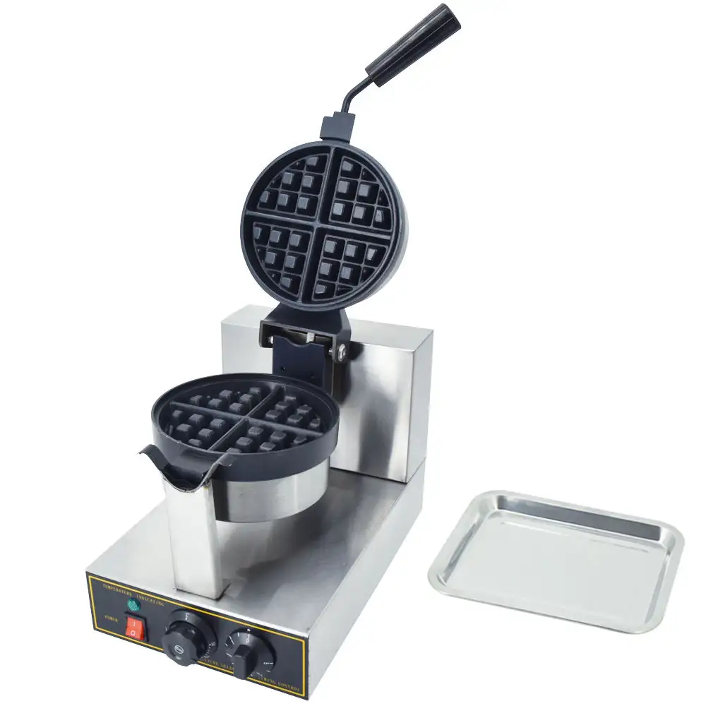 Ticari taşınabilir elektrikli döner waffle makinesi üreticisi satılık gözleme plaka waffle makinesi tek waffle makinesi