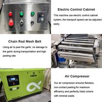 Éplucheuse d'oignons pneumatique industrielle, roulement à engrenages, acier inoxydable de qualité alimentaire, entièrement automatique, haute capacité, compresseur d'air