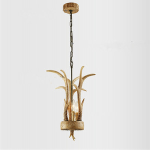 Lámpara colgante Retro <span class=keywords><strong>de</strong></span> resina para el hogar, lámpara <span class=keywords><strong>de</strong></span> araña <span class=keywords><strong>con</strong></span> cuerno <span class=keywords><strong>de</strong></span> <span class=keywords><strong>ciervo</strong></span>, estilo nórdico americano - Product Image 2