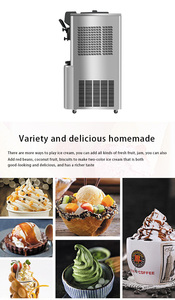 Machine à glaces et sorbets entièrement automatique avec corps en acier inoxydable épaissi <span class=keywords><strong>pour</strong></span> la fabrication de cornets et de glaces molles - Product Image 5