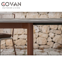 Table de repas extensible d'extérieur avec structure en aluminium de très bonne qualité et plateau