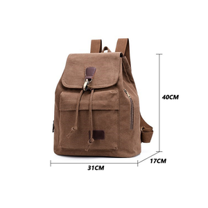 กระเป๋าเป้ผ้าใบสะพายหลังสำหรับผู้หญิง,กระเป๋าใส่หนังสือสไตล์วินเทจกระเป๋าผ้าใบแว็กซ์กันขโมยสำหรับผู้หญิงปี2022 - Product Image 2