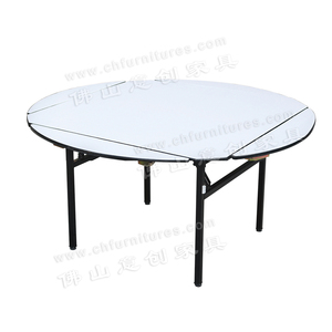 Mesas Redondas Plegables de Madera Contrachapada de Diseño Dos en Uno para Decoración de Salones de Bodas y Banquetes YC-T06 - Product Image 3