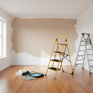 Escalera de Hierro Amarilla de 4 Peldaños, Capacidad de 330 Libras, Escalón Plegable para Uso Doméstico - Product Image 2