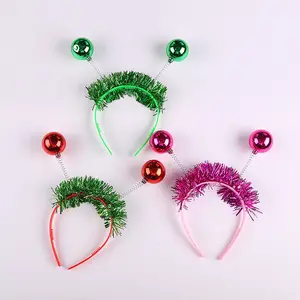 Custom Funny Antenna Aliens Party Headband Metallic Tinsel Foil Fringe Head Bopper