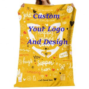 Bulk Wholesale Promotion Gift Good Selling Cozy Soft Plain Custom Flannel <b>Blanket</b> Logo - Product Image 1