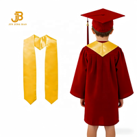 Ensemble de toge et chapeau de graduation mat pour enfants, disponible en gros, rouge foncé et doré, en polyester, pour l'école et la maternelle