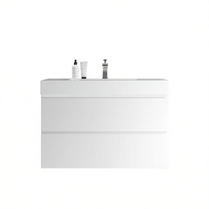 Mueble de Baño Moderno de 36 Pulgadas, Suspendido en la Pared, de Una Pieza, con Lavabo Blanco, Gran Espacio de Almacenamiento, Drenaje Pre-Ensamblado - Product Image 1