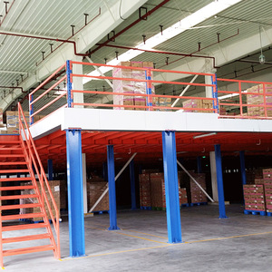 Mezzanine <b>Rack</b> Steel Platform 1 Layer Heavy Duty Solid Steel <b>Plate</b> Floor Screw Assembly Blue Powder Coated 1000kg Sqm Load - Product Image 1