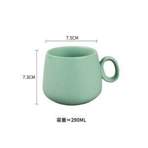 Tasse en céramique pour amateurs de café, grande tasse à eau, mug à latte, tasse à cappuccino avec soucoupe 280ml - Product Image 5