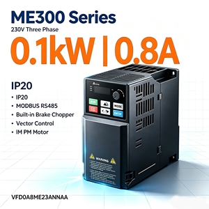 ไดรฟ์ AC รุ่น ME300 ของแท้ IP20 220V สามเฟส 0.1kW VFD0A8ME23ANNAA ไดรฟ์ปรับความถี่พร้อมเบรกในตัว ได้รับมาตรฐาน CE สำหรับปั๊ม - Product Image 1