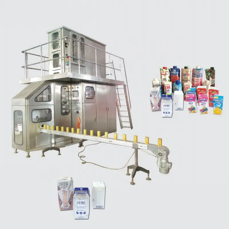 PLC- Control MJ- 3600 200 ml Slim Sterile pineapple juice And Milk Brick Paper Carton Box Liquid Filling Machine Factory