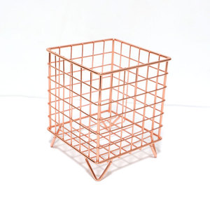 Nordic Style Iron Four-legged <strong>Square</strong> <strong>Storage</strong> <strong>Basket</strong> for Desktop Multi-Use Stationery and Makeup Jewelry Organizer - Product Image 6