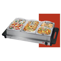 Chauffe-Plat Portable Électrique en Acier Inoxydable avec Contrôle de Température, Compatible Four, pour Buffet