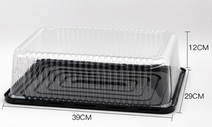 Kotak kue persegi panjang transparan tutup kubah kapasitas besar wadah roti hewan peliharaan kemasan Blister cangkang kerang plastik sekali pakai - Product Image 4