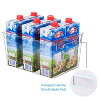 Boîte d'organisation de cuisine en plastique PET transparent organisateur de réfrigérateur empilable boîte de rangement de réfrigérateur pour boisson aux fruits et légumes